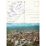 Niksic 1978. Farbige, postalisch nicht gelaufene Postkarte mit 12 eigenhändigen Unterschriften der