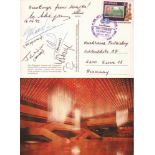 Manila 1992. Farbige, postalisch gelaufene Postkarte mit Schachbriefmarke und Sonderstempel zur