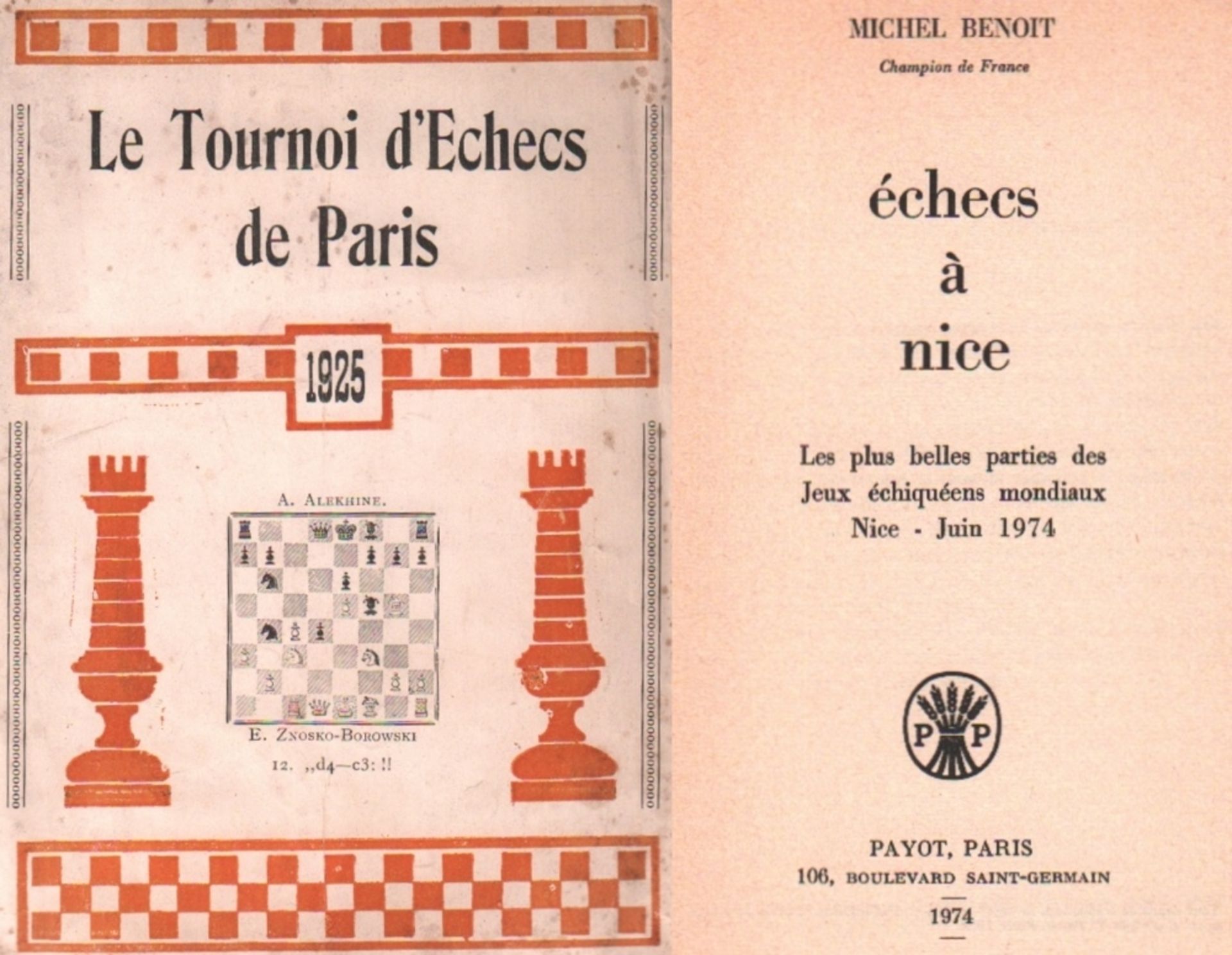 Paris 1925. [Tartakower, S. G. und E. Znosko - Borovsky.] Le Tournoi d'Echecs de Paris. Recueil