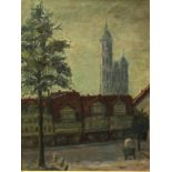 Heitefuss, Erich. “Hagenmarkt in Braunschweig“ (mit Blick auf die Andreaskirche). Ölmalerei (