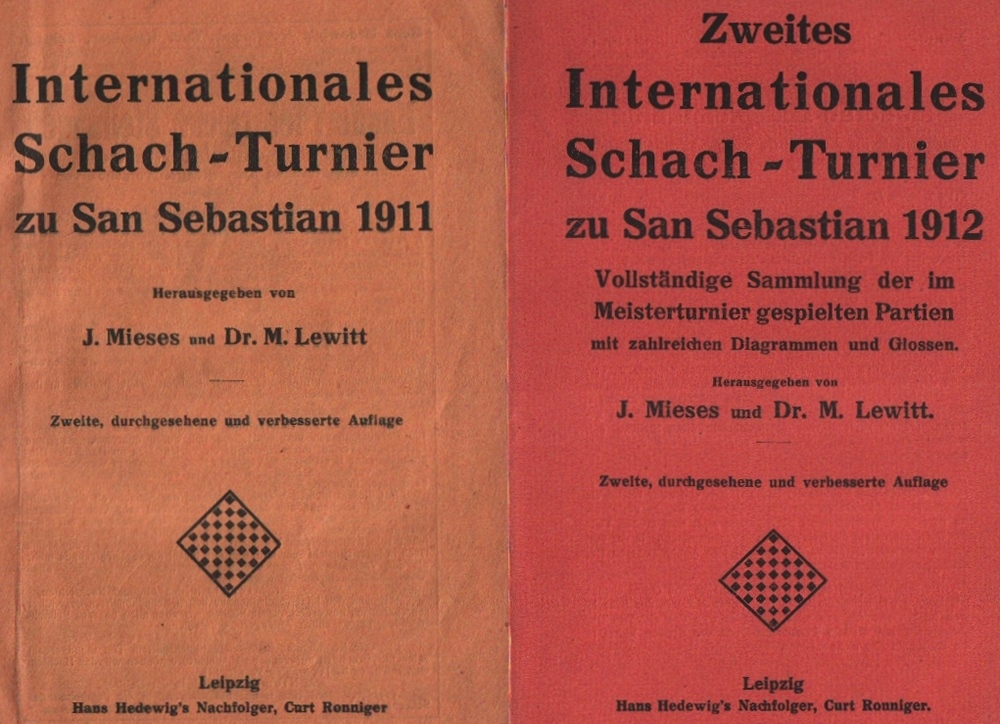 San Sebastian 1911. Mieses, J. und M. Lewitt. (Hrsg.) Internationales Schach - Turnier zu San