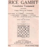 New York 1910. Koehler, Gustav H. (Hrsg.) Rice gambit consultation tournament. Containing 9 games