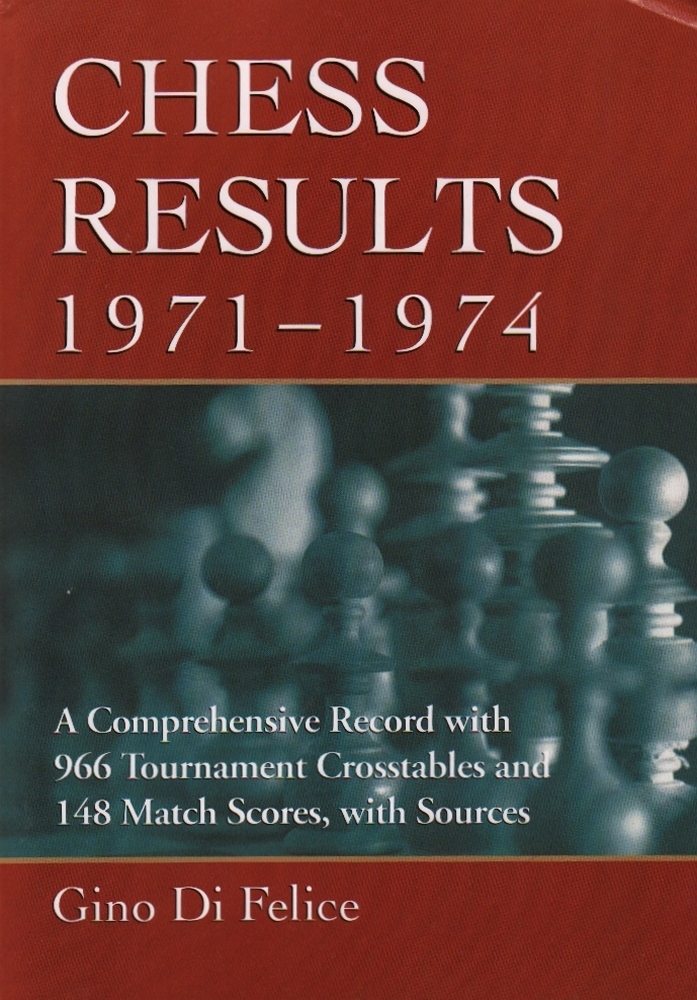 Di Felice, Gino. Chess Results, 1971 – 1974. A Comprehensive Record with 966 Tournament