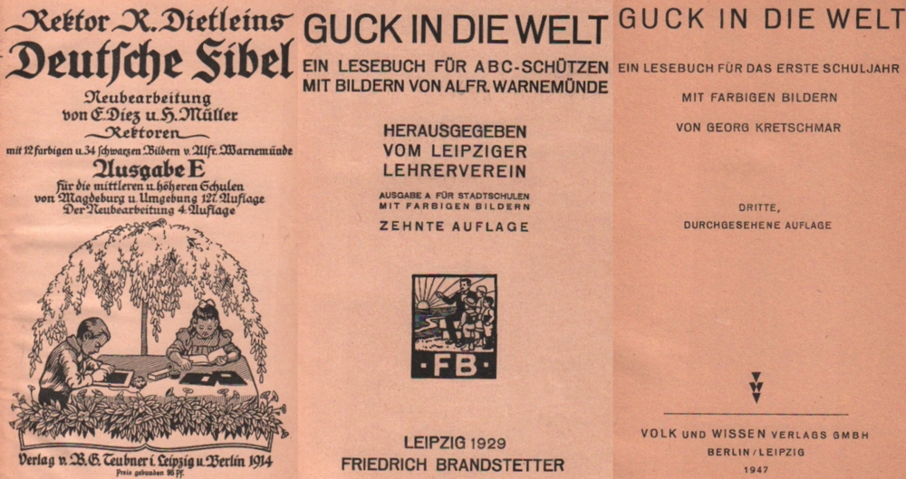 Fibel. Rektor R. Dietleins Deutsche Fibel. Neubearbeitet von E. Diez u. H. Müller. Ausgabe E für die