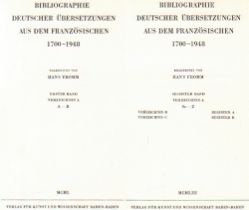 Bibliographie. Buchwesen. Fromm, Hans. Bibliographie deutscher Übersetzungen aus dem Französischen