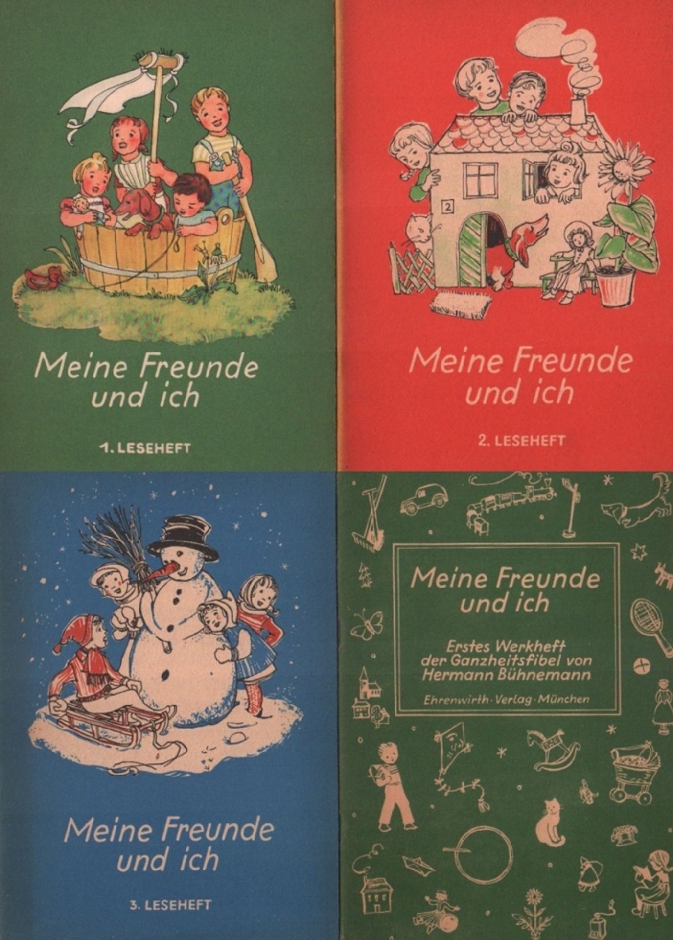 Fibel. Bühnemann, Hermann. Meine Freunde und ich, 1. - 3. Leseheft der Ganzheitsfibel, und dazu