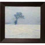 Krone, Otto. (Winterlandschaft mit Baum). Ölgemälde auf Leinwand über Keilrahmen. Signiert und