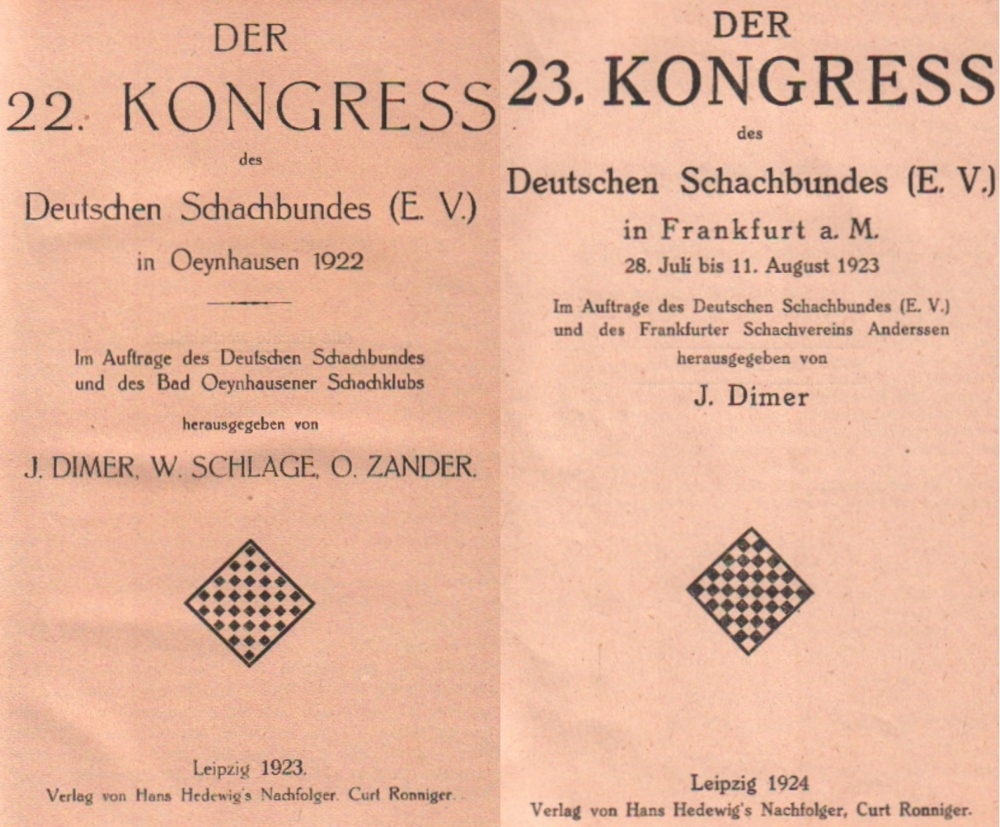 Oeynhausen 1922. Dimer, J., W. Schlage und O. Zander. (Hrsg.) Der 22. Kongress des Deutschen