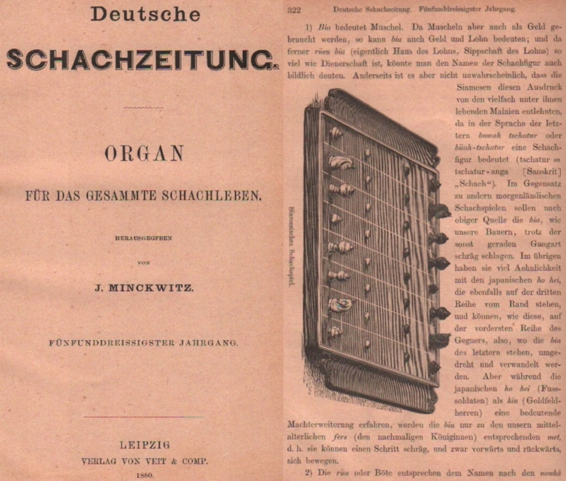 Deutsche Schachzeitung. Organ für das gesammte Schachleben. Hrsg. von J. Minckwitz. 35. Jahrgang