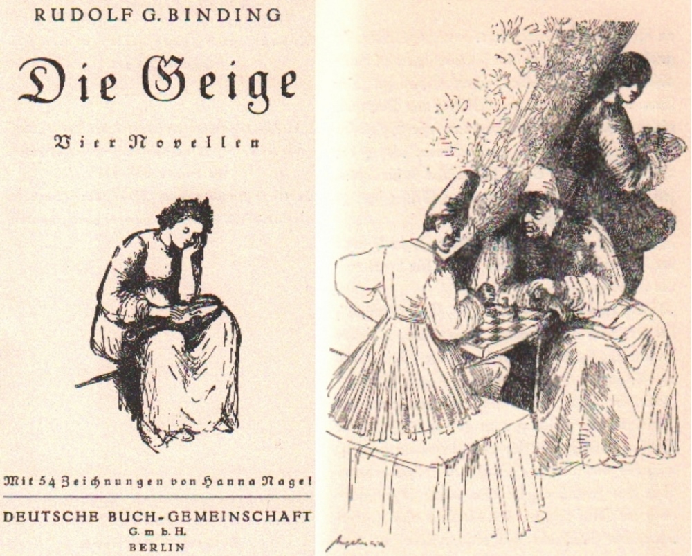 Binding, Rudolf G. Die Geige. Vier Novellen. Berlin, Dt. Buchgemeinschaft, ca. 1925. 8°. Mit 54