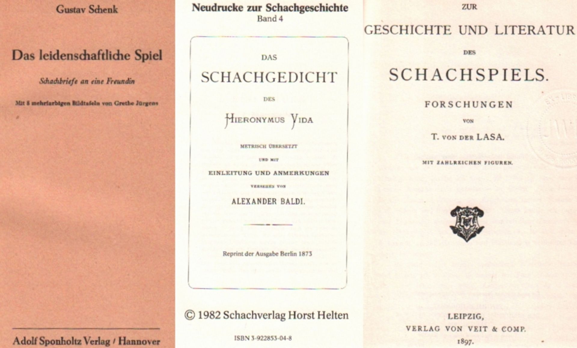 Lasa, T[assilo von Heydebrand und der]. Zur Geschichte und Literatur des Schachspiels.