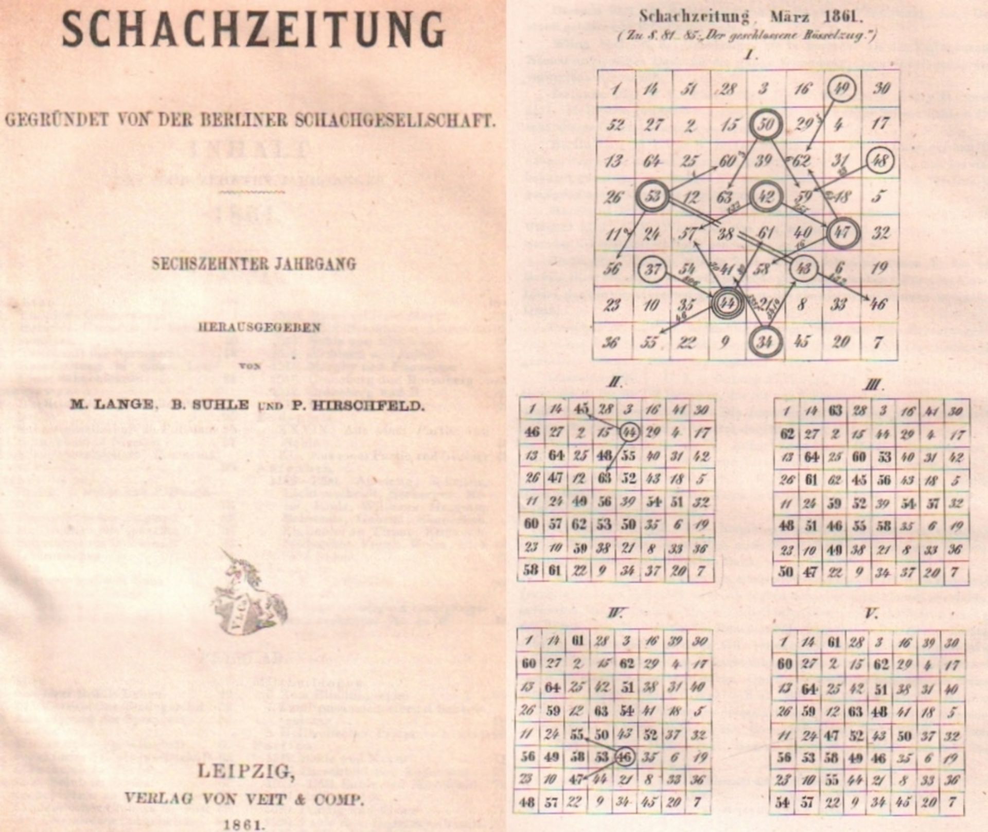 (Deutsche) Schachzeitung. Gegründet von der Berliner Schachgesellschaft. Hrsg. von M. Lange, B.