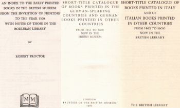 Bibliographie. Buchwesen. British Museum und British Library. Konvolut von 6 Bänden jeweils mit