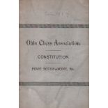 Ohio 1887. Ohio Chess Association. Constitution. First tournament, etc. Ohne Ort ca. 1887. 8°. 22