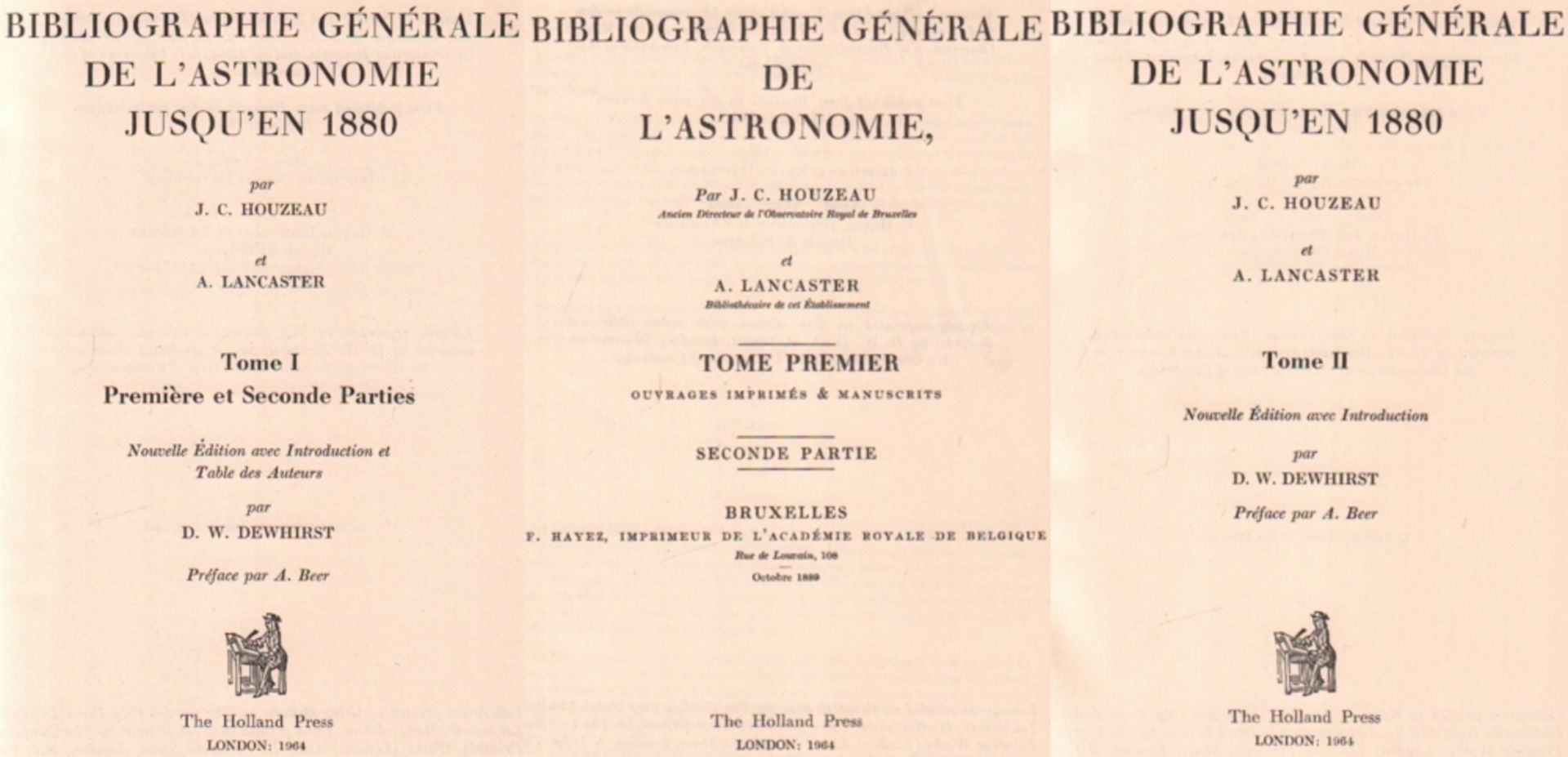 Bibliographie. Astronomie. Houzeau, J. C. und A. Lancaster. Bibliographie Générale de l'