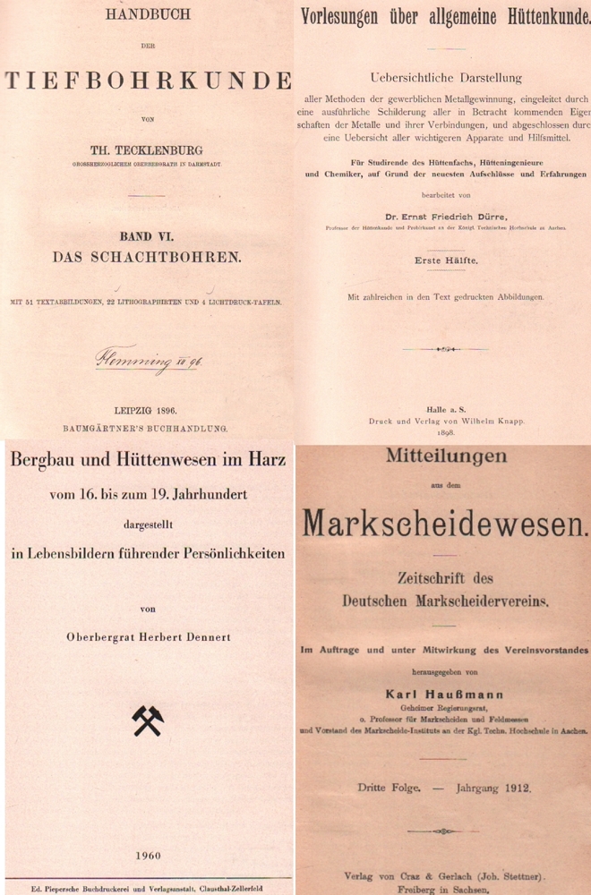 Bergbau. Mineralogie. Konvolut mit 8 verschiedenen Veröffentlichungen und Kleinschriften. Aus der 2.