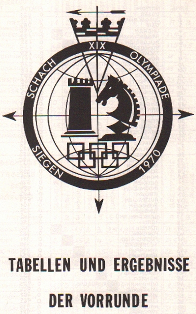Siegen 1970. XIX. Schacholympiade Siegen 1970. Bulletin. Ohne Ort ca. 1970. 8°. 5, 15 S., 776