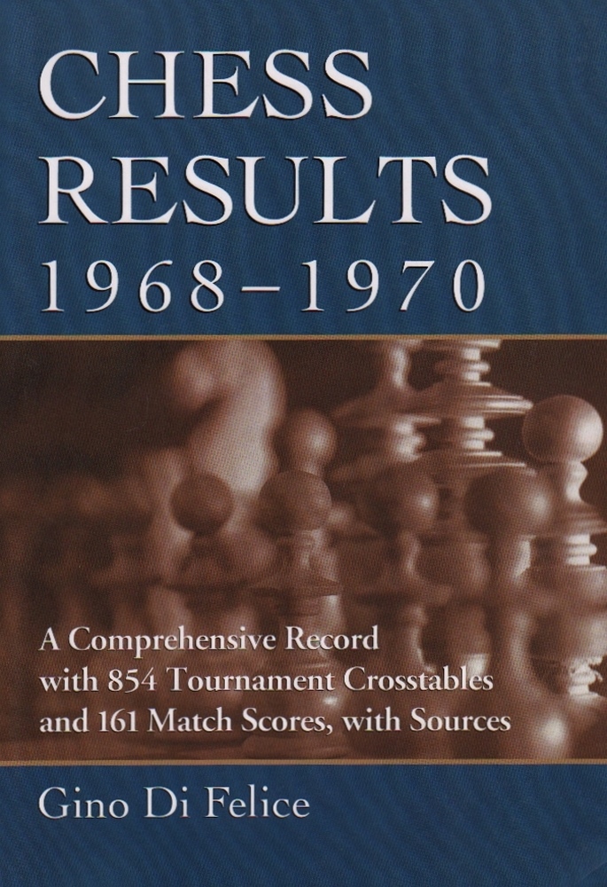 Di Felice, Gino. Chess Results, 1968 – 1970. A Comprehensive Record with 854 Tournament