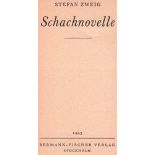 Zweig, Stefan. Schachnovelle. 6. - 11. Auflage. Stockholm, Bermann - Fischer, 1945. 8°. 117