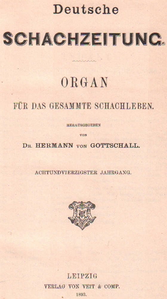 Deutsche Schachzeitung. Organ für das gesammte Schachleben. Hrsg. von H. von Gottschall. 48.