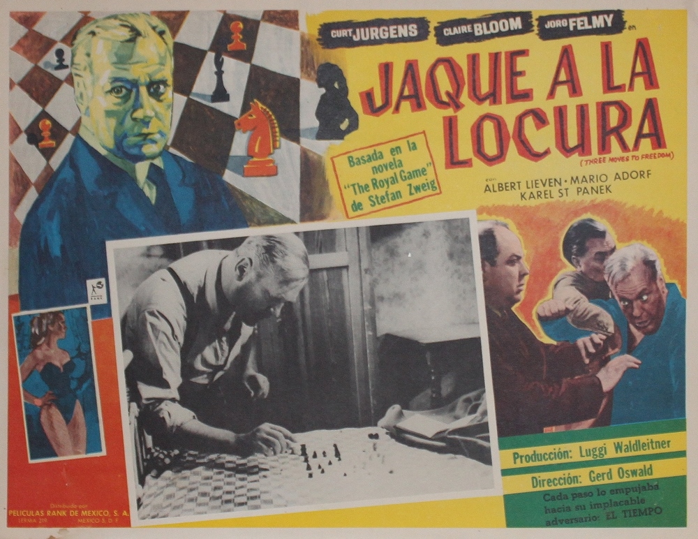 Plakat. Schachnovelle. Konvolut von 8 farbigen mexikanischen Plakaten zum Kinofilm "Jaque a la