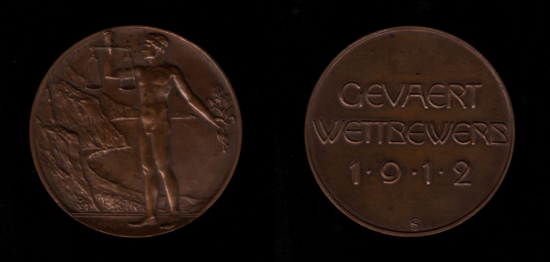 Berlin. Bronze. Gevaert Wettbewerb 1912. Preismedaille Gevaert Wettbewerb 1912. Vorderseite: