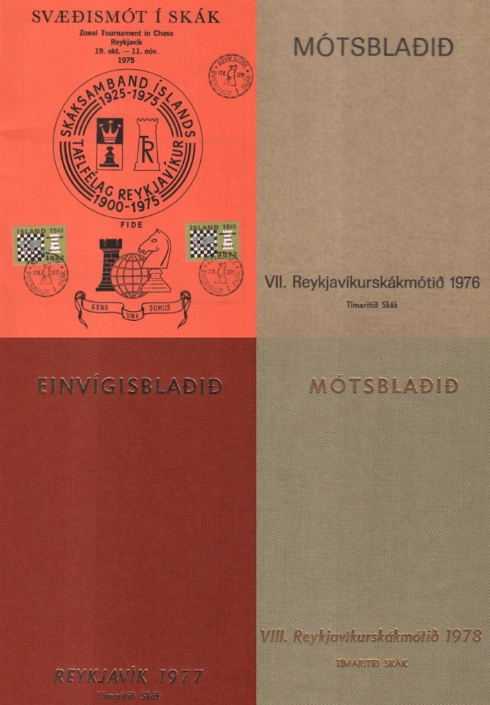 Reykjavik 1976 - 1978. 3 Bände mit Heften der Zeitschrift “Skák“ zu den Turnieren in Reykjvik 1976 –