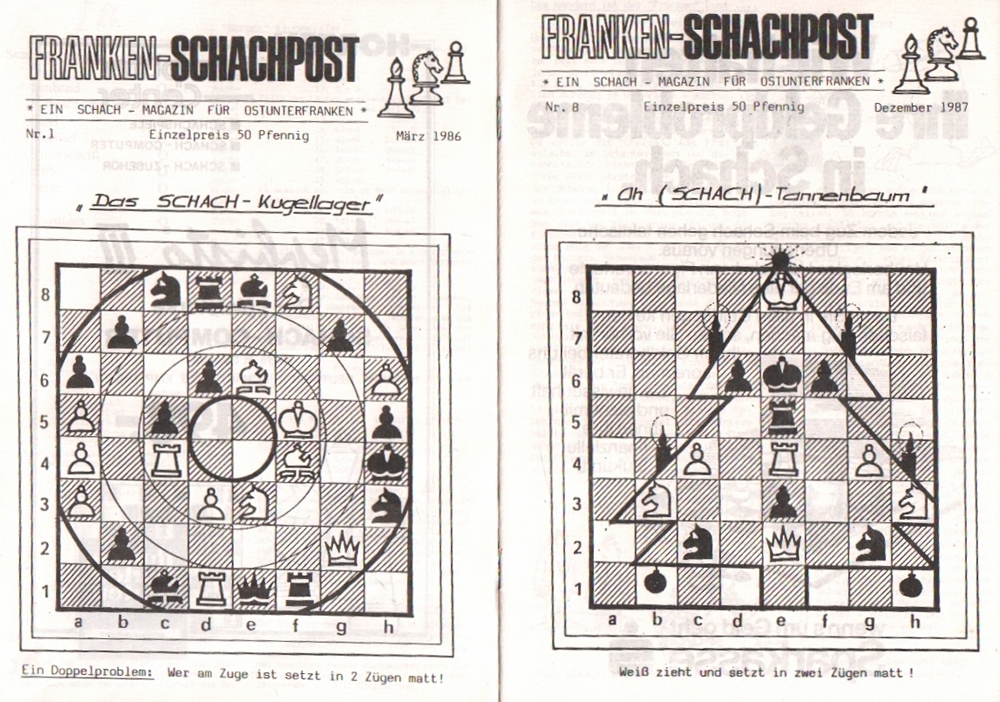 Franken - Schachpost. Ein Schach - Magazin für Ostunterfranken. Hrsg. von Claus Bebersdorf. 8 Hefte.