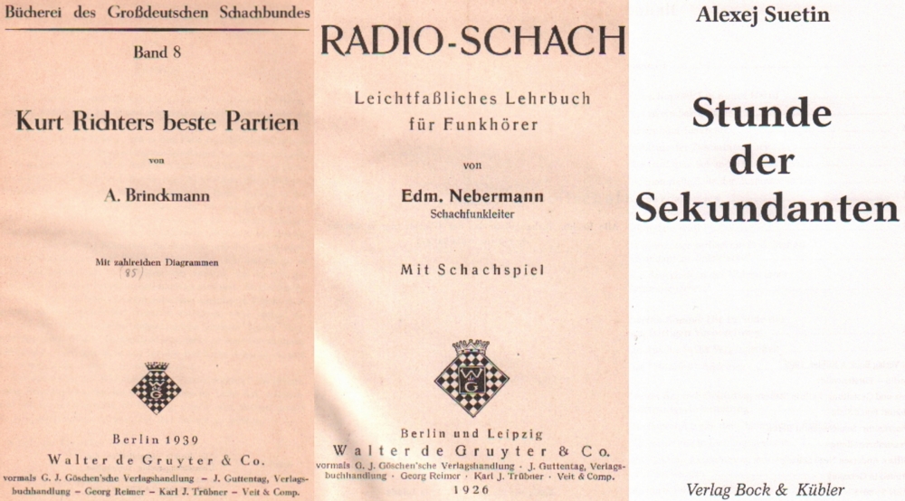 Nebermann, Edm. Radio - Schach. Leichtfaßliches Lehrbuch für Funkhörer. Berlin und Leipzig, de