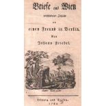 Kempelen. Friedel, Johann. Briefe aus Wien verschiedenen Inhalts an einen Freund in Berlin. 8.