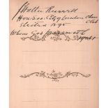 Russell, Walter J(oseph). Autographenblatt mit eigenhändiger Unterschrift und kurzer Widmung von