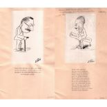 Becker, A. „Die Schach – Vereinsler“. Heft mit 17 montierten, gedruckten Karikaturen von O.