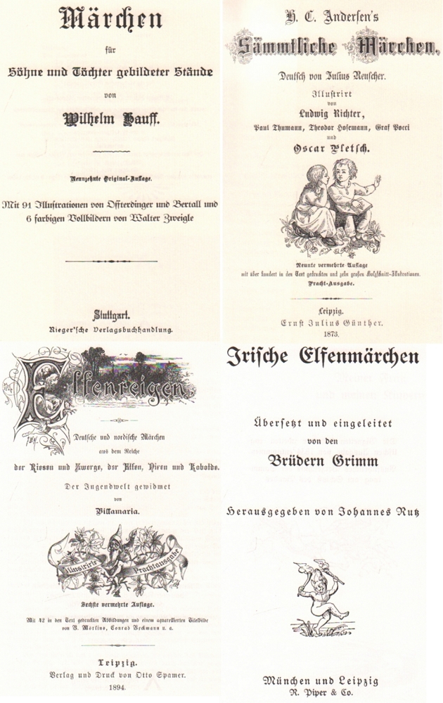 Kinderbuch. Märchen. Sammlung von 4 Bänden als Reprint nach originalen Ausgaben, bzw. historischen