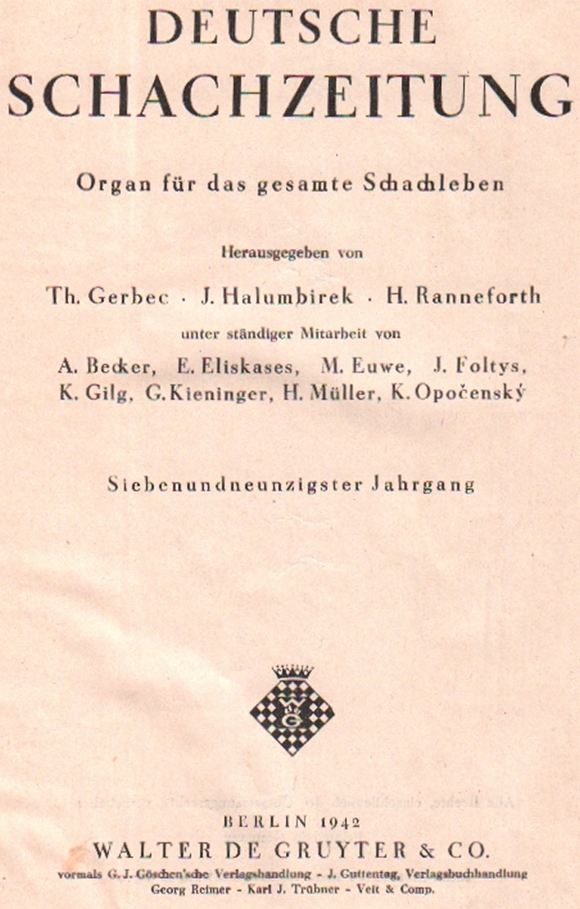 Deutsche Schachzeitung. Organ für das gesamte Schachleben. Hrsg. von Th. Gerbec, J. Halumbirek, H.