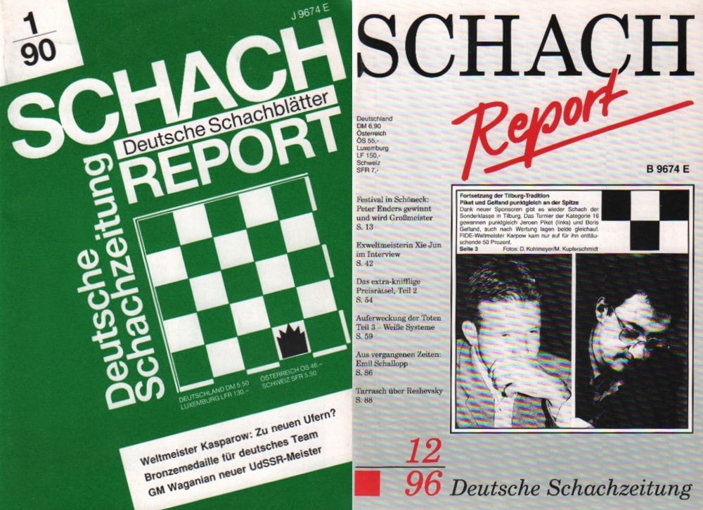 Deutsche Schachblätter / Schach - Report - Deutsche Schachzeitung. Chefredakteur: Günter Lossa.