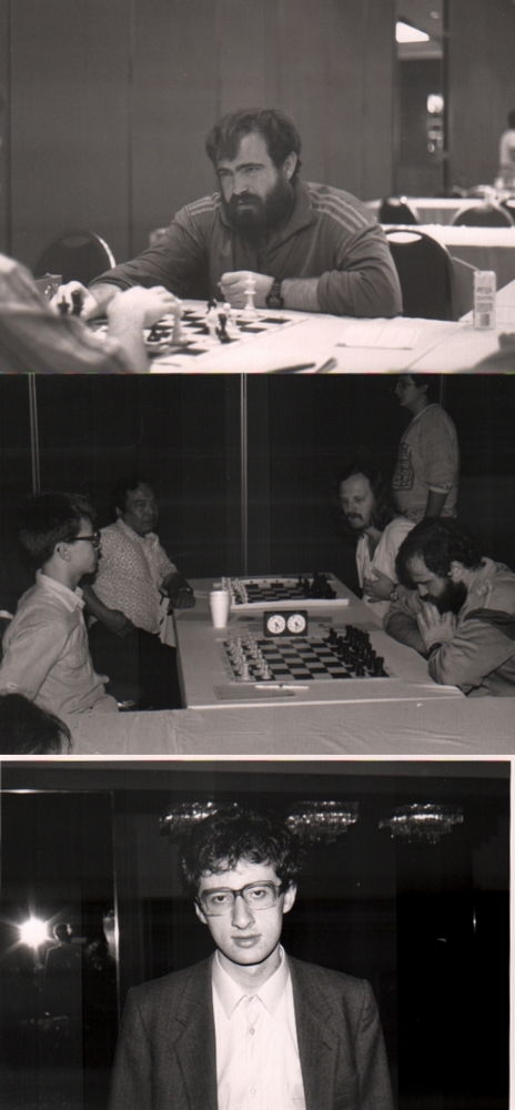 Foto. World Open Philadelphia 1989 und Boris Gelfand. Konvolut von 3 schwarzweißen Fotos von den