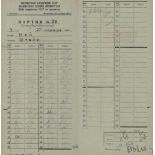 Stein - Nei. Handschriftliches Spielerprotokoll von Leonid Stein der Partie No. 28 I. Nei - L. Stein