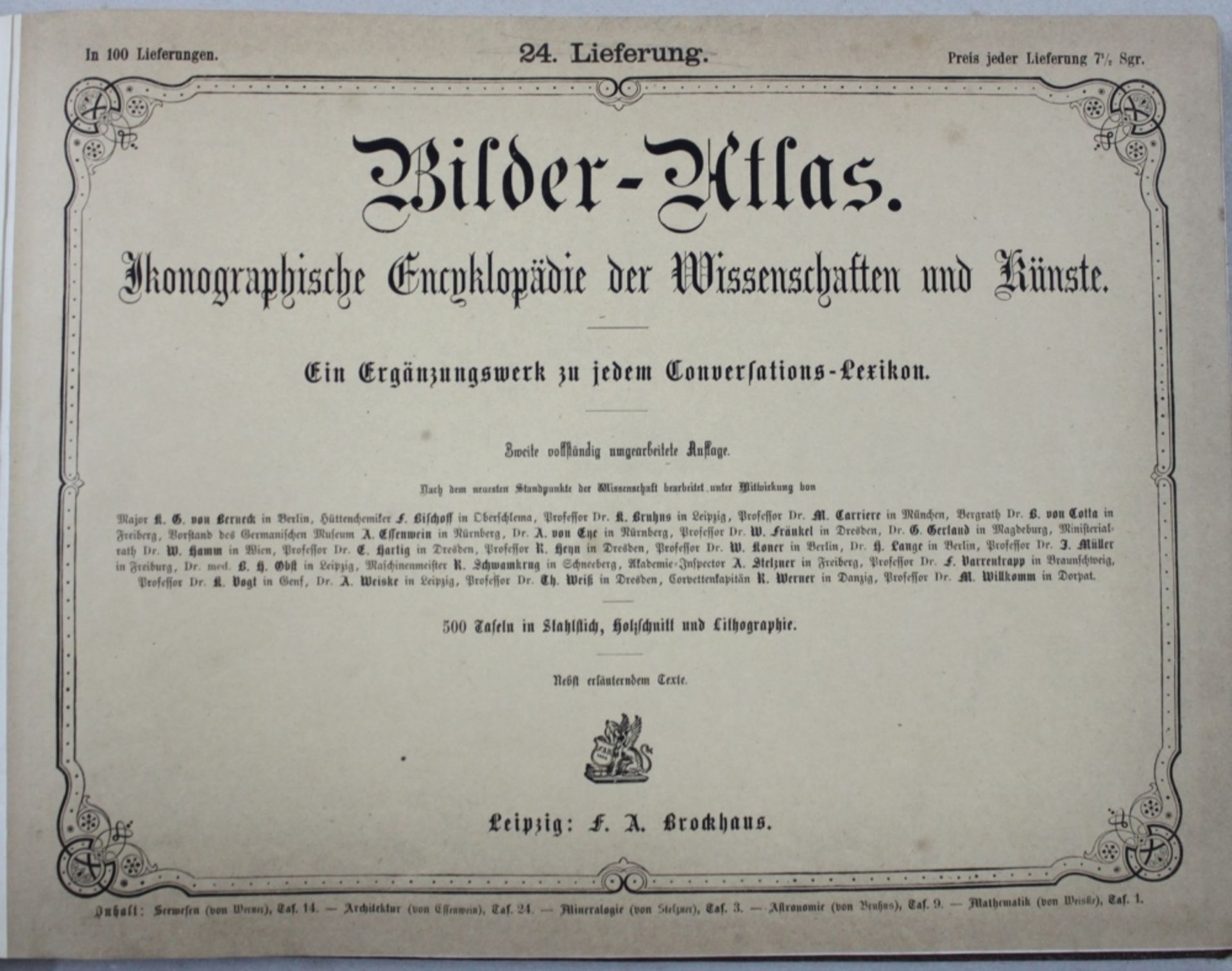 Reisen. Atlas. Brockhaus. Bilder – Atlas. Ikonographisches Encyklopädie der Wissenschaft und Künste.