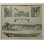 Potsdam. Charlottenhof im Park von Potsdam Sanssouci. Landhaus bei Charlottenhof. Blatt mit 6