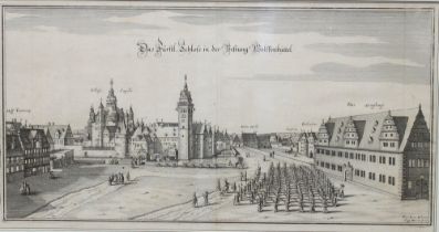 Wolfenbüttel. "Das Fürstl. Schloß in der Vestung Wolffenbüttel". Originaler Kupferstich aus Merian