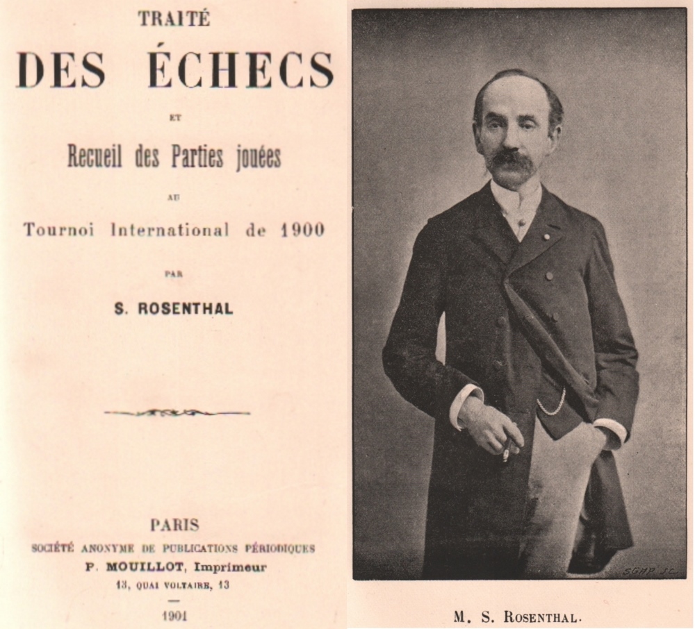 Paris 1900. Rosenthal, S(amuel). Traité des échecs et recueil des parties jouées au Tournoi