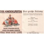 Kinderbuch. Schultze, Maria. Der Kindergarten. Leipzig, Erwin Skacel, 1928. 4°. Mit 13 farbigen