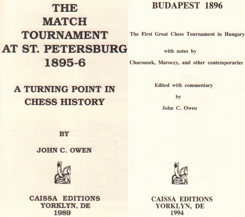 St. Petersburg 1895 / 96. Owen, John C. The match tournament at St. Petersburg 1895 - 6. A turning