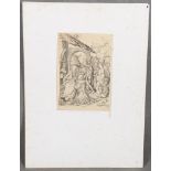 Martin Schongauer (1430/50-1491). Die Anbetung der Könige. Kupferstich, ungerahmt, 27 x 17,5 cm. (