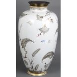 Große Vase. Rosenthal 20. Jh. Porzellan, bunt floral bemalt, Goldränder; am Boden grüne