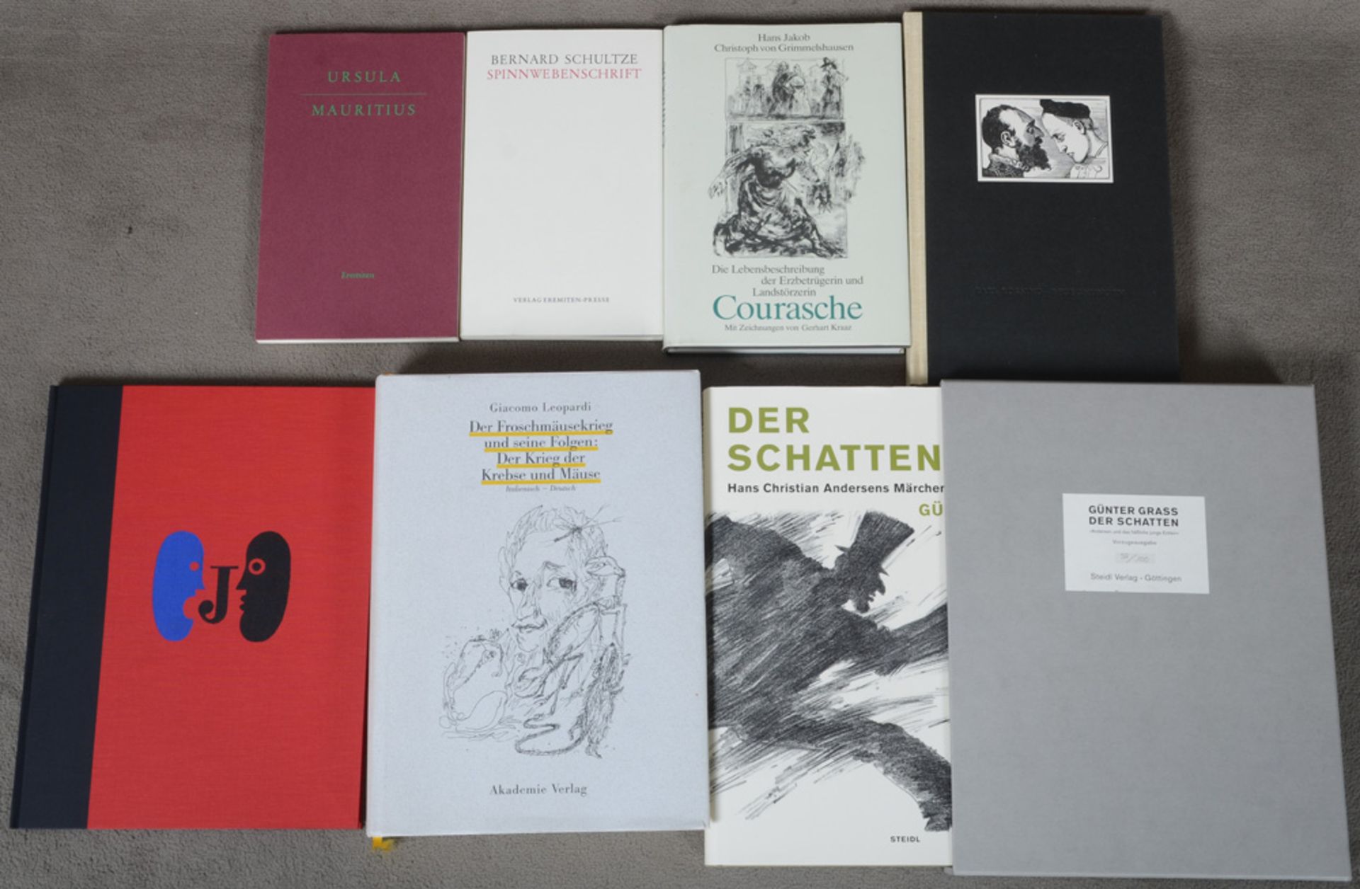 Sieben buchgraphische Bde.: Günter Grass, „Der Schatten - Andersen und das häßliche junge Entlein“, 