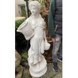 Gartenfigur: Blumenmädchen. Wohl Italien 20. Jh. Kunststeinmasse, H=142 cm. **