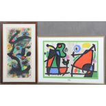 Joan Miró (1893-1983). „Ceramique“ - Komposition für Derrière Le Miroir. Zwei Farblithographien, mit