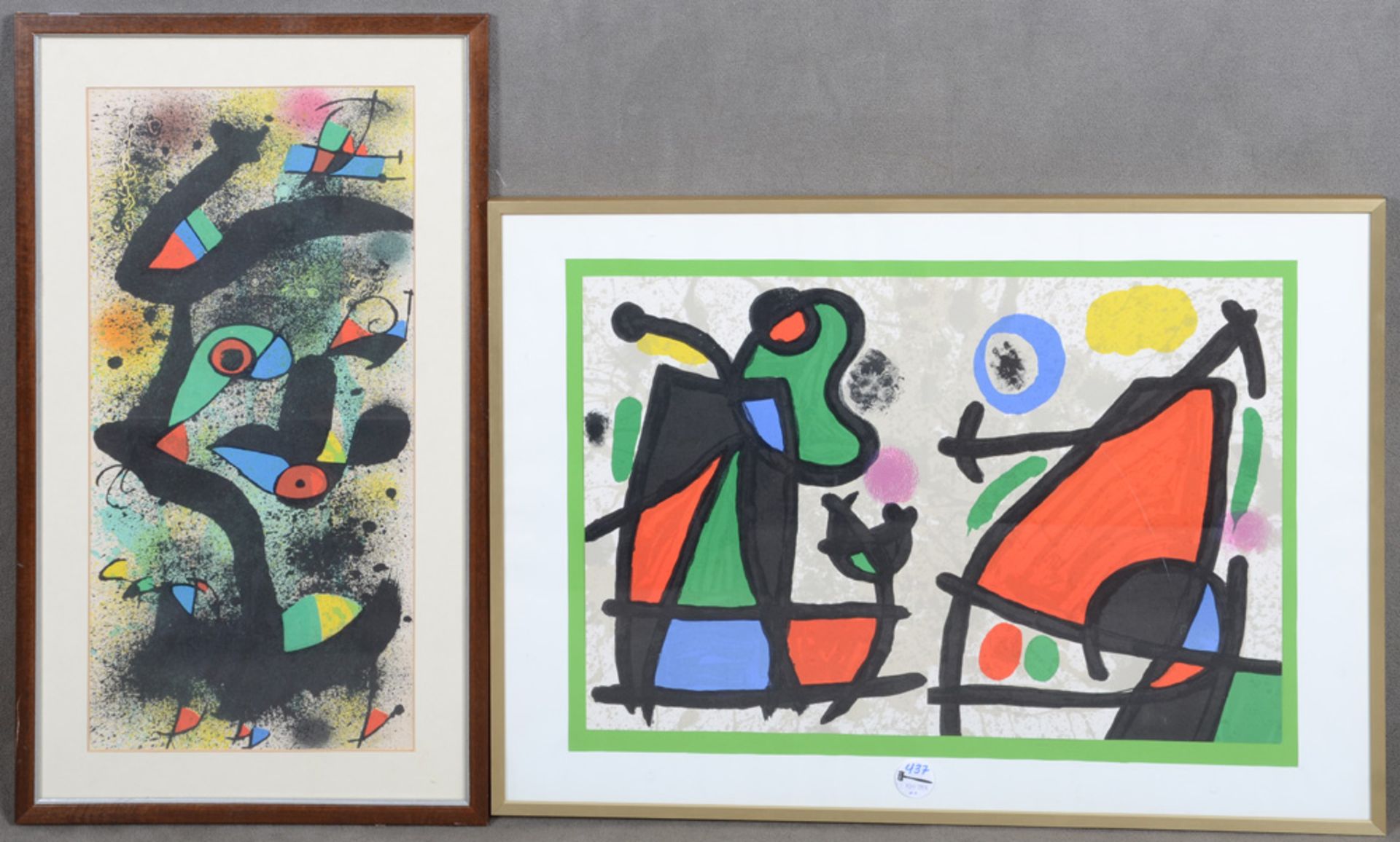 Joan Miró (1893-1983). „Ceramique“ - Komposition für Derrière Le Miroir. Zwei Farblithographien, mit