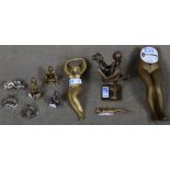 Konvolut Erotika. Frankreich 20. Jh. Bronze, u.a. Flaschenöffner, Nussknacker, Figurenpaar und